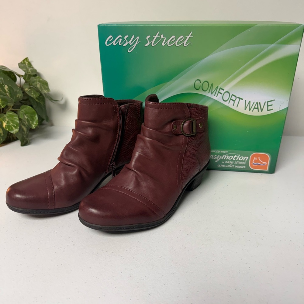 Easy Street Ankle Booties - Deep Red